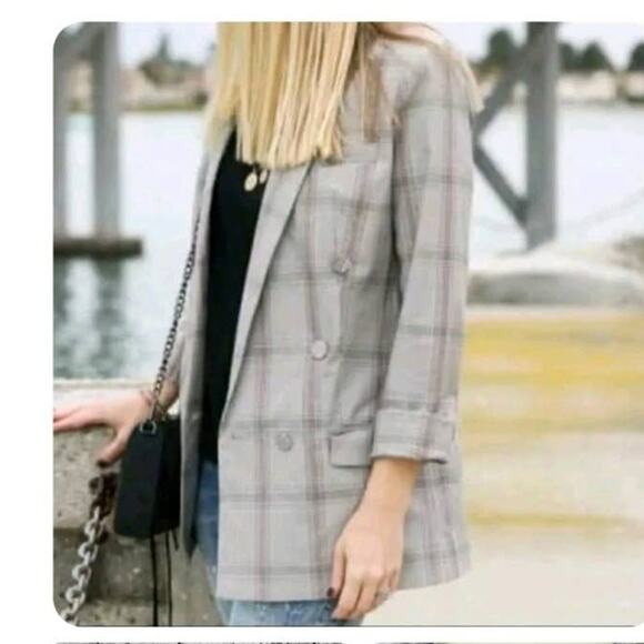 Cabi gray plaid sleuth career Blazer jacket size 8 - Picture 2 of 12